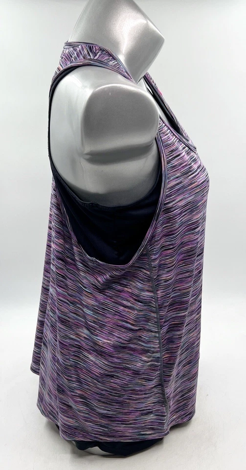 Camiseta sin mangas atlética Tangerine talla M púrpura gris tinte espacial entrenamiento en capas para mujer Foto 4 de 4