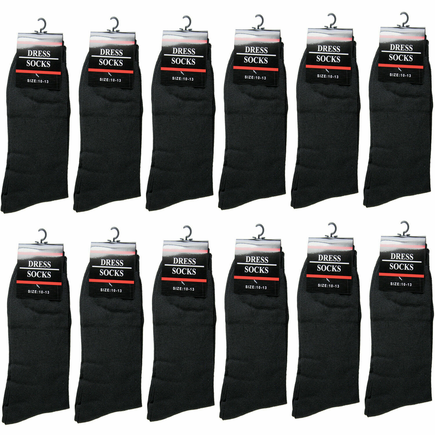 Lot of 12 Pairs Mens Cotton Work Crew Fashion Casual Dress Socks Size ...