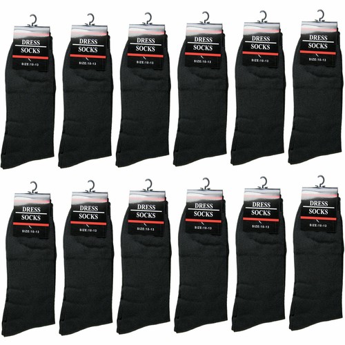 Lot 12 Pairs Mens Cotton Work Crew Fashion Casual Dress Socks - Picture 3 of 6