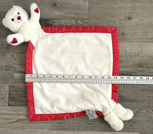 My Banky Security Baby Blanket Kisses Red and White Teddy Bear Satin Trim - Picture 14 of 15