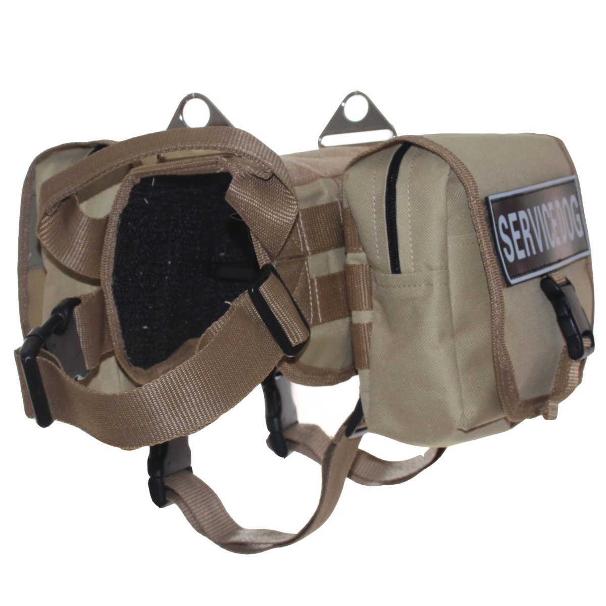 Large Dogs Vest SERVICE Dog Harness Pockets Bags label Patches & Side