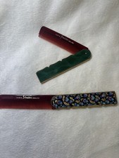 Pair Of Vintage Pocket Folding Combs Floral And Green Designs Stratton England