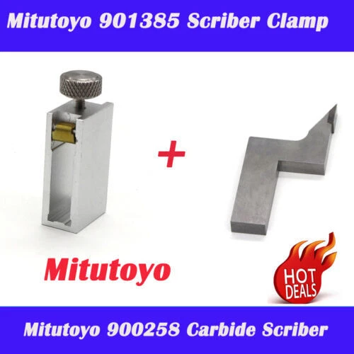 Mitutoyo 900258 Carbide-tipped Scriber + 901385 Scriber Clamp for Height Gauges