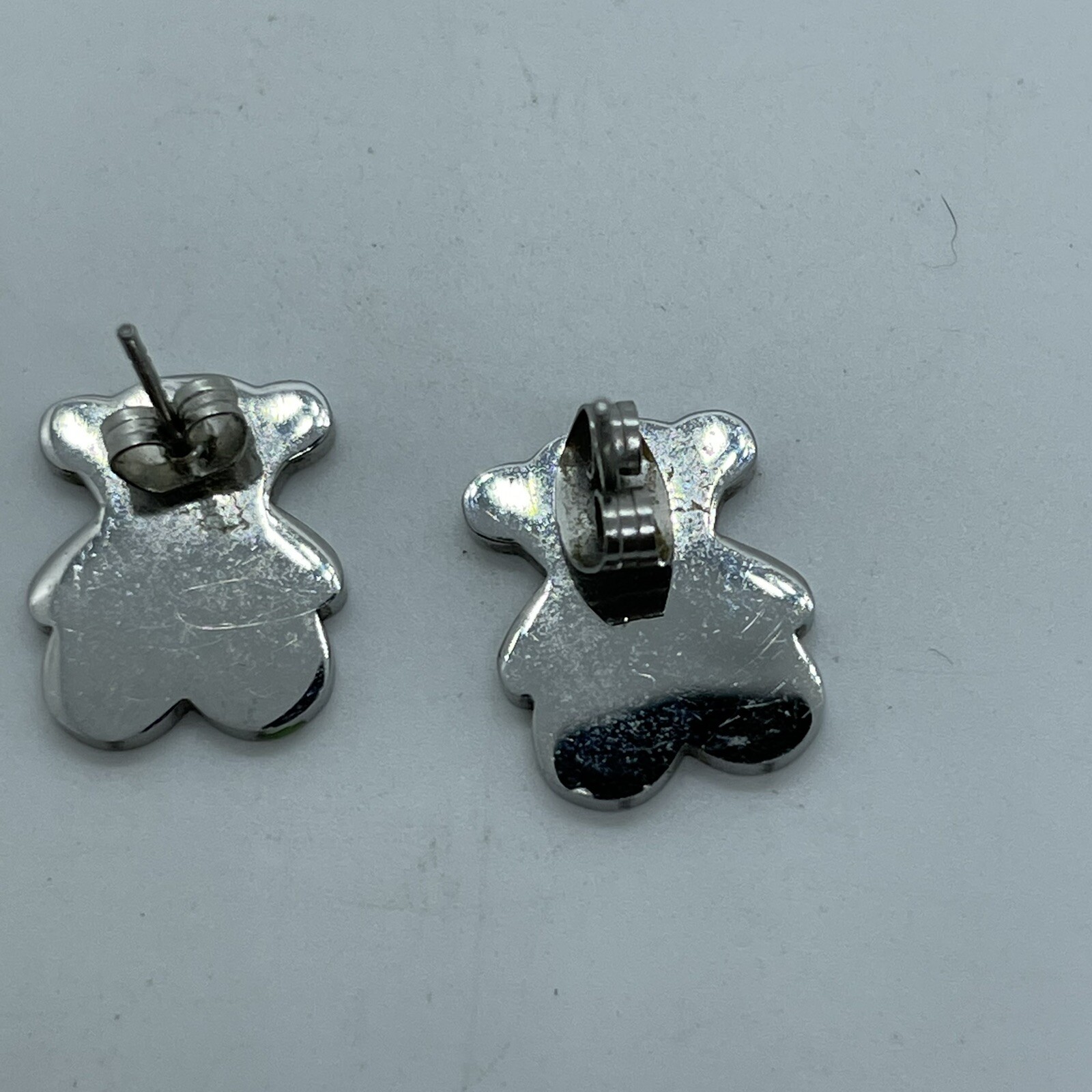 Enamel Patchwork Teddy Bear Post Earrings - image 4
