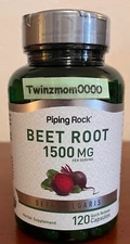 Beet Root 1500mg Per Serving 120 Capsules Superfood Piping Rock