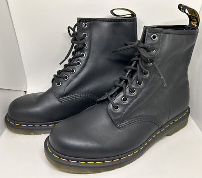 Dr Martens 1460 Smooth Leather Eye Boots Black Women 11 Men 10 Lace Up  FLAW