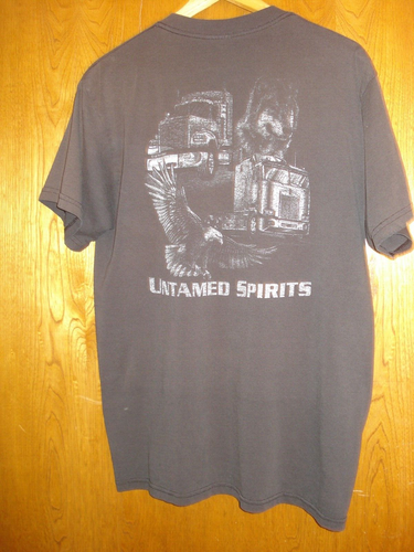 Truck Driver 'Untamed Spirits" Black Short Sleeve L T-Shirt Pocket - Picture 4 of 4