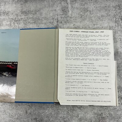 VTG 1990 1st Edition Signed The Cobra-Ferrari Wars 1963-1965