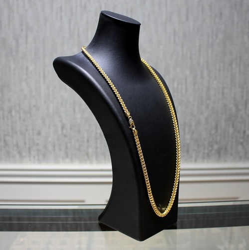 10K Yellow Gold 4mm Diamond-Cut Foxtail Wheat Link Necklace Chain 26 Inch 24.5g - Picture 7 of 12