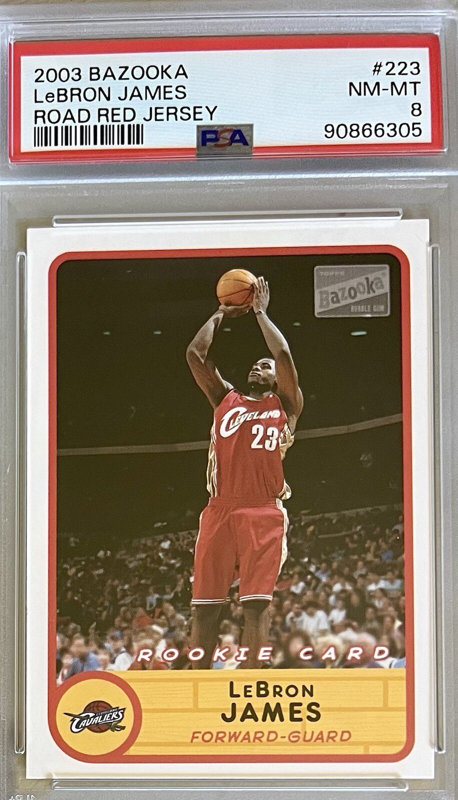 LeBron James 2003 Bazooka #223 Base (Road Red Jersey) Price Guide