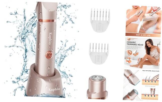 Bikini Trimmer for Women Pubic Hair: 2 in 1 Eletctric Razors for Rose Gold-image