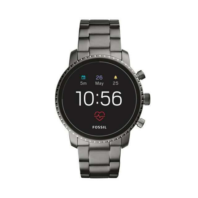 Fossil Men's Grey Gen 4 Explorist HR Stainless Steel Touchscreen Smartwatch