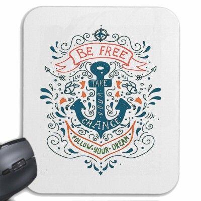 MOUSEPAD (MAUSPAD) BE FREE SEEMANN TATTOO MIT ANKER KAPITÄN MATROSE SEEFAHRER