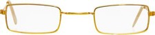 Santa Square Glasses Gold Fancy Dress Up Christmas Adult Costume Accessory