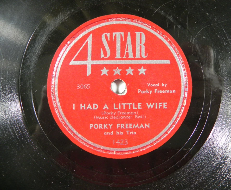 Porky Freeman – Tiger Rag / I Had A Little Wife ~ 1950 4Star 1423 Western Swing - Image 3 of 4