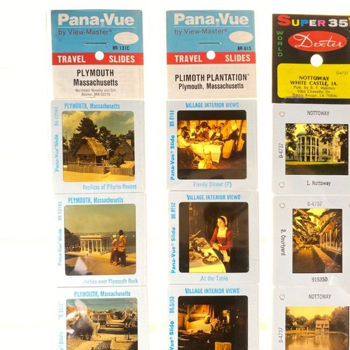 Vintage Pana-Vue Travel Slides Set of 6 Plymouth Houmas House White Castle - Picture 2 of 10