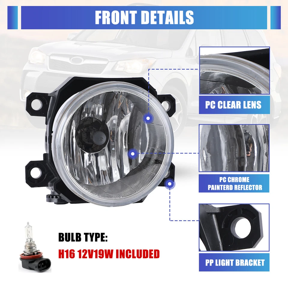 For 2013-2014 Subaru Legacy/2014-2023 Forester Fog Lights Bumper Lamps W/Bulbs Foto 3 de 4