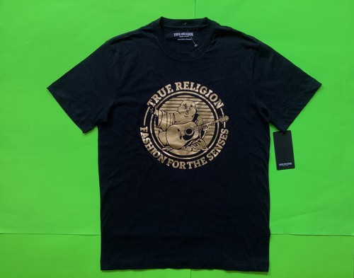 TRUE RELIGION Mens Short Sleeve T-Shirt Size XL Black with Gold 100% Cotton NEW - Picture 11 of 12