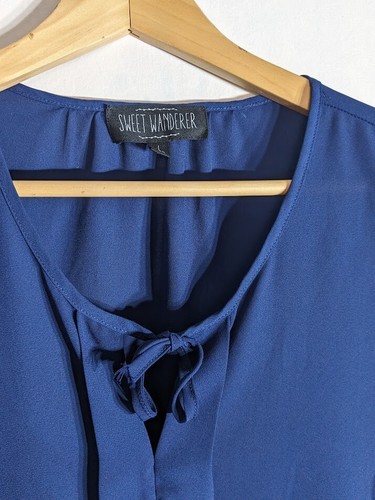 Blusa Sweet Wanderer Mujer Azul Manga Larga Talla L. - Imagen 3 de 7