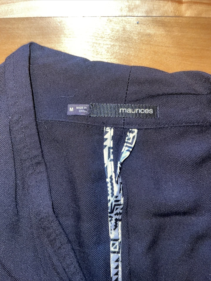 Maurices Women's Open Front Jacket Black size M Ladies Drawstring Waist - Image 4 of 4