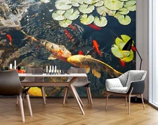 3D Red Goldfish G323 Wallpaper Wall Murals Removable Self-adhesive Coco