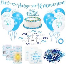 Yotako Kommunion Deko 135 Stück Konfirmation Deko Junge Tischdeko Taufdeko Blau