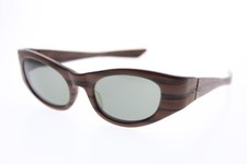 1950's Victory S507 Suntimer Brown Wood Grain Stripe Sunglasses 47-16-130 Stars