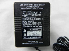 Mighty Bright Regulated AC Adapter Model# 38011-TR - DC 4.8V 300mA Power Supply 