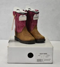 Boot Barn Toddler Shyanne Youth Top Western Boots Round Toe Brown/Pink 3D