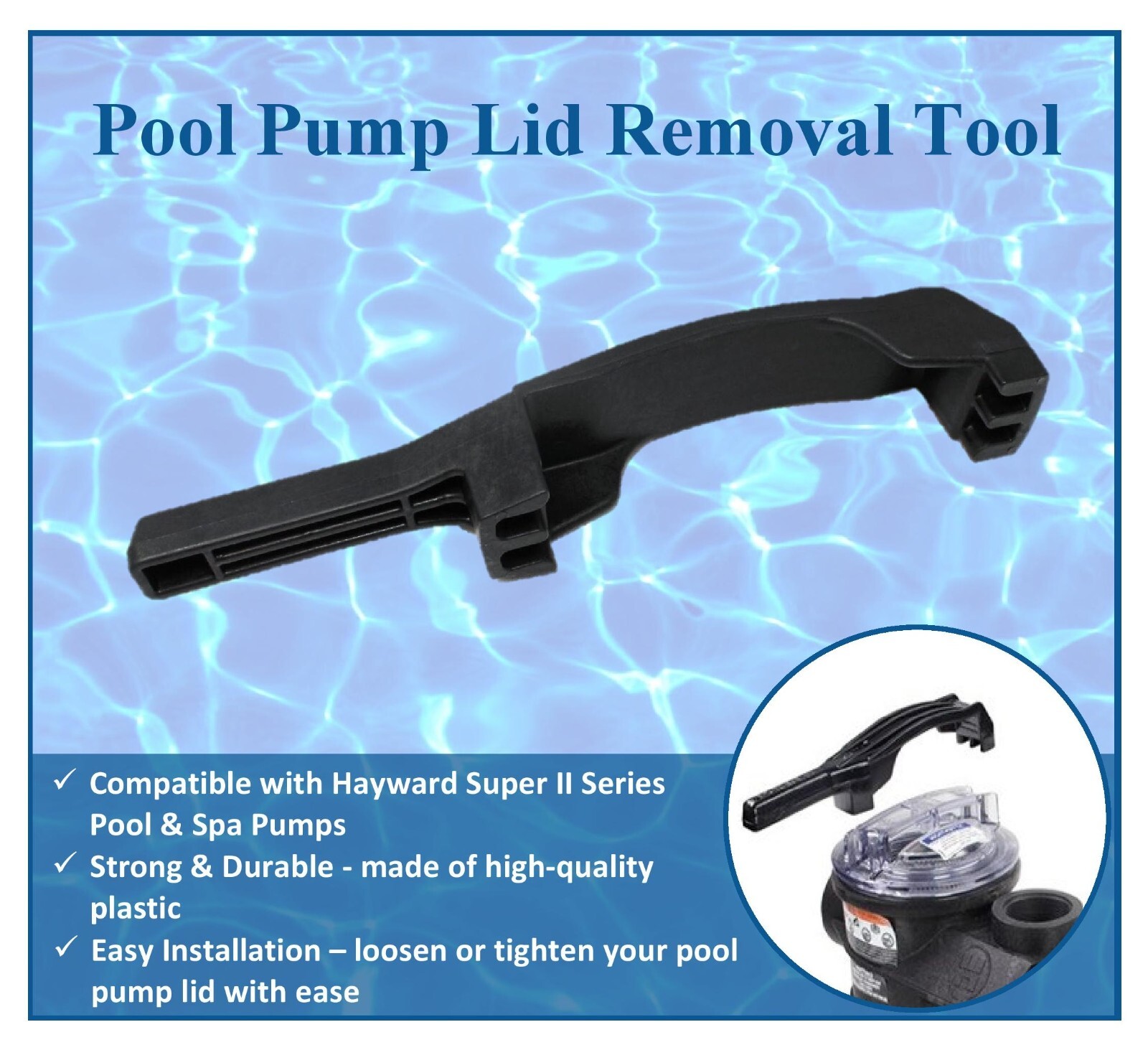 Pool Pump Replacement Lid & Removal Wrench Kit for Hayward Super II 2