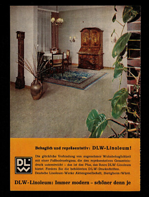 3w5530/ Alte Reklame von 1960   DLW Linoleum   Immer modern. - Bietigheim/Württ.