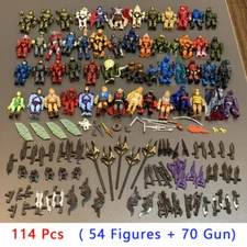 New 114Pcs (54 Figures +70 Gun) HALO Mega Bloks CONSTRUX Unsc Elite SPARTAN Motu