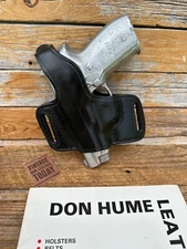 Vintage Don Hume H717 Open Slot Black Leather OWB Holster For Sig P228 P229 Rail