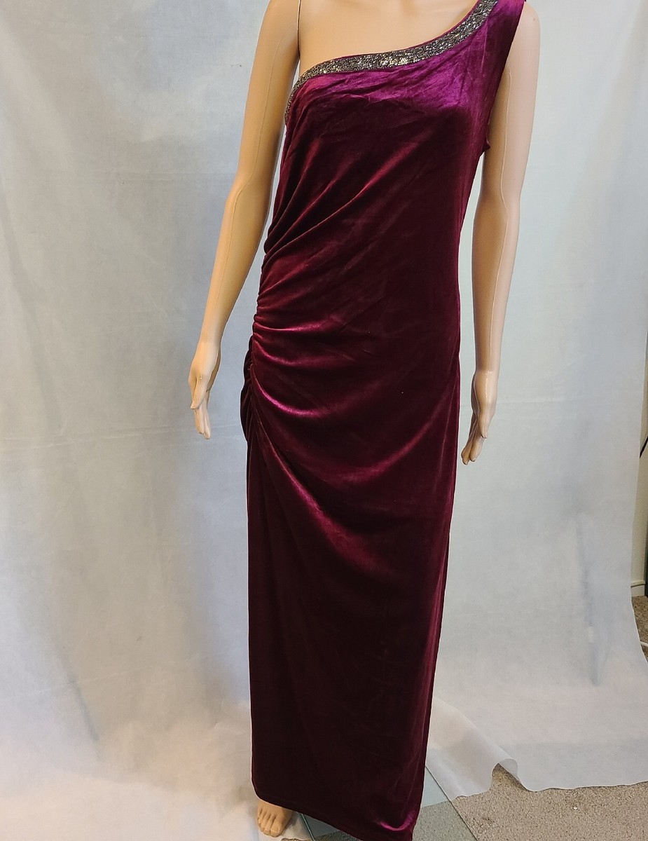 Candalite Women's Velvet Ruched One Shoulder Gown In Burgundy SZ M | eBay Candalite Women's Velvet Ruched One Shoulder Gown In Burgundy SZ M | eBay