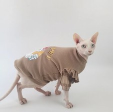 Spring New Flying Sleeve T-shirt Sphinx Hairless Cat German Clothes Cute