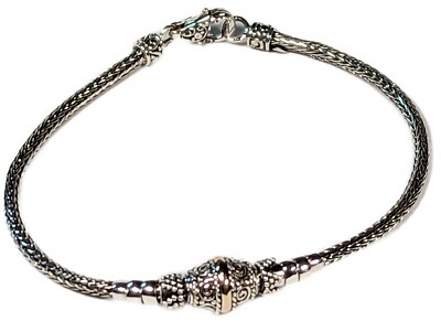 Sterling Silver Naga Chain Bracelet with 18K Gold Accents