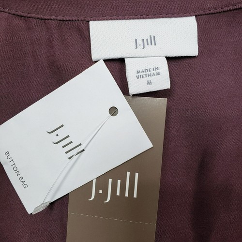 Camisa modal Jill para mujer mediana ciruela seca abotonada cuello en V - Imagen 6 de 9
