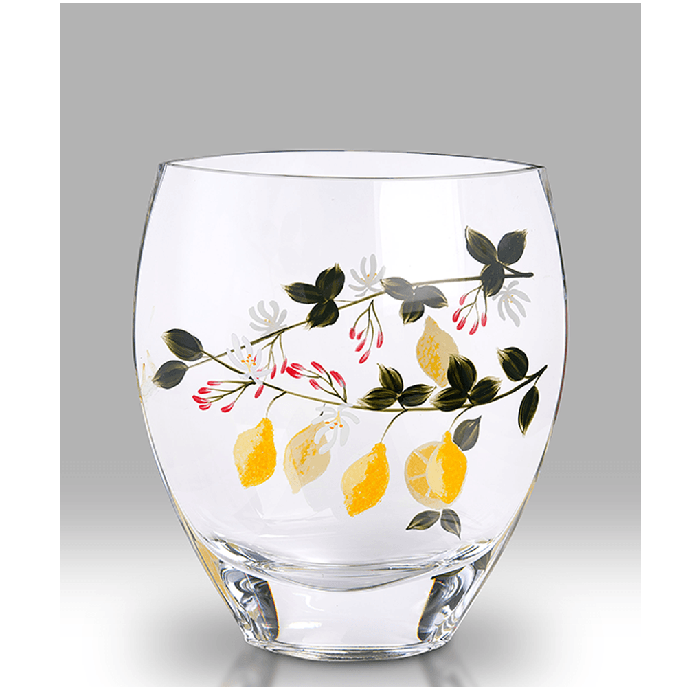 Nobile Glassware Lemon Grove Curved Glass Vase - 21cm 2285 22