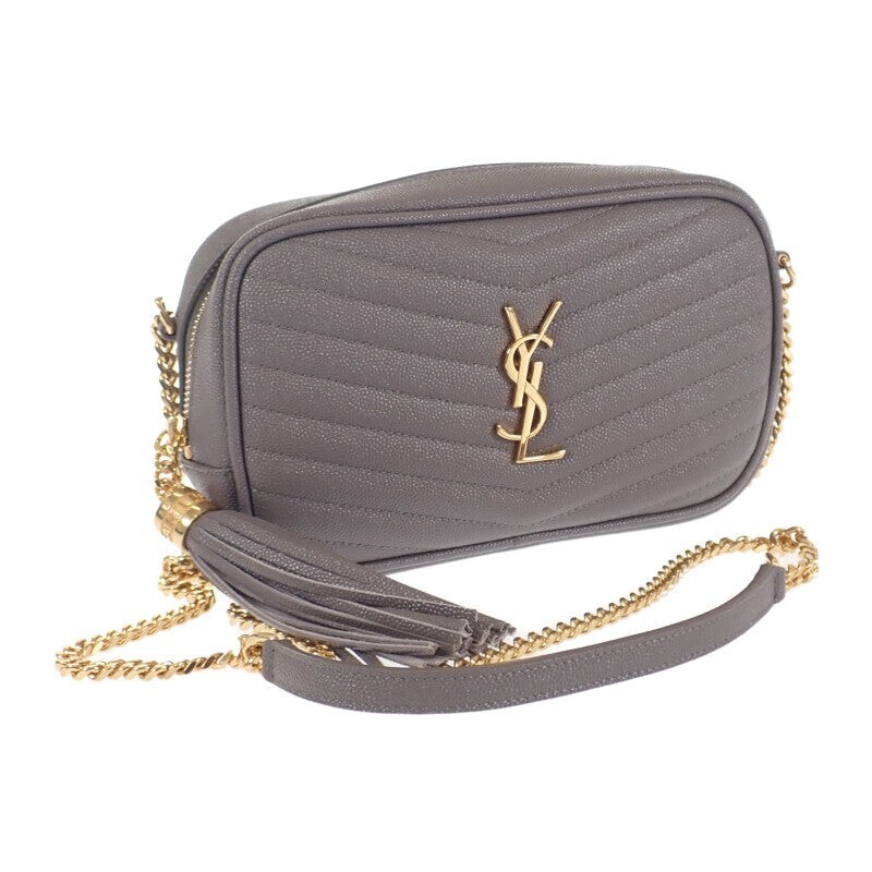 SAINT LAURENT Lou mini borsa a tracolla grigio vitello donna TGIS
