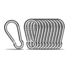 10 Pcs Stainless Steel Carabiner Clips Spring Snap Hooks for Camping Sports