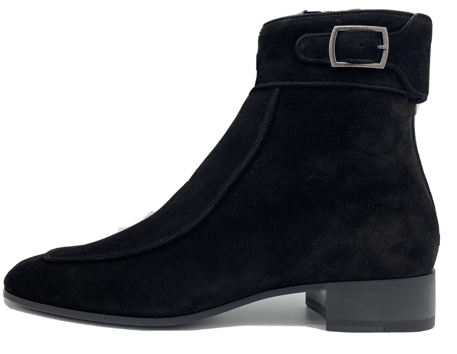 Stivali Saint Laurent neri scamosciati $1.100 zip posteriore taglia US 9 5 Made in Italy