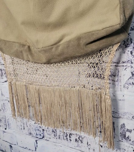 Eartbound Trading Co. Boho Shoulder Bag SouthWestern Aztec Suede Canvas Fringe - Picture 10 of 24