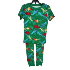 Green Dinosaur Pajama Set Boys 5T Colorful Snug Fit 2pc PJs Dino Sleepwear Cute