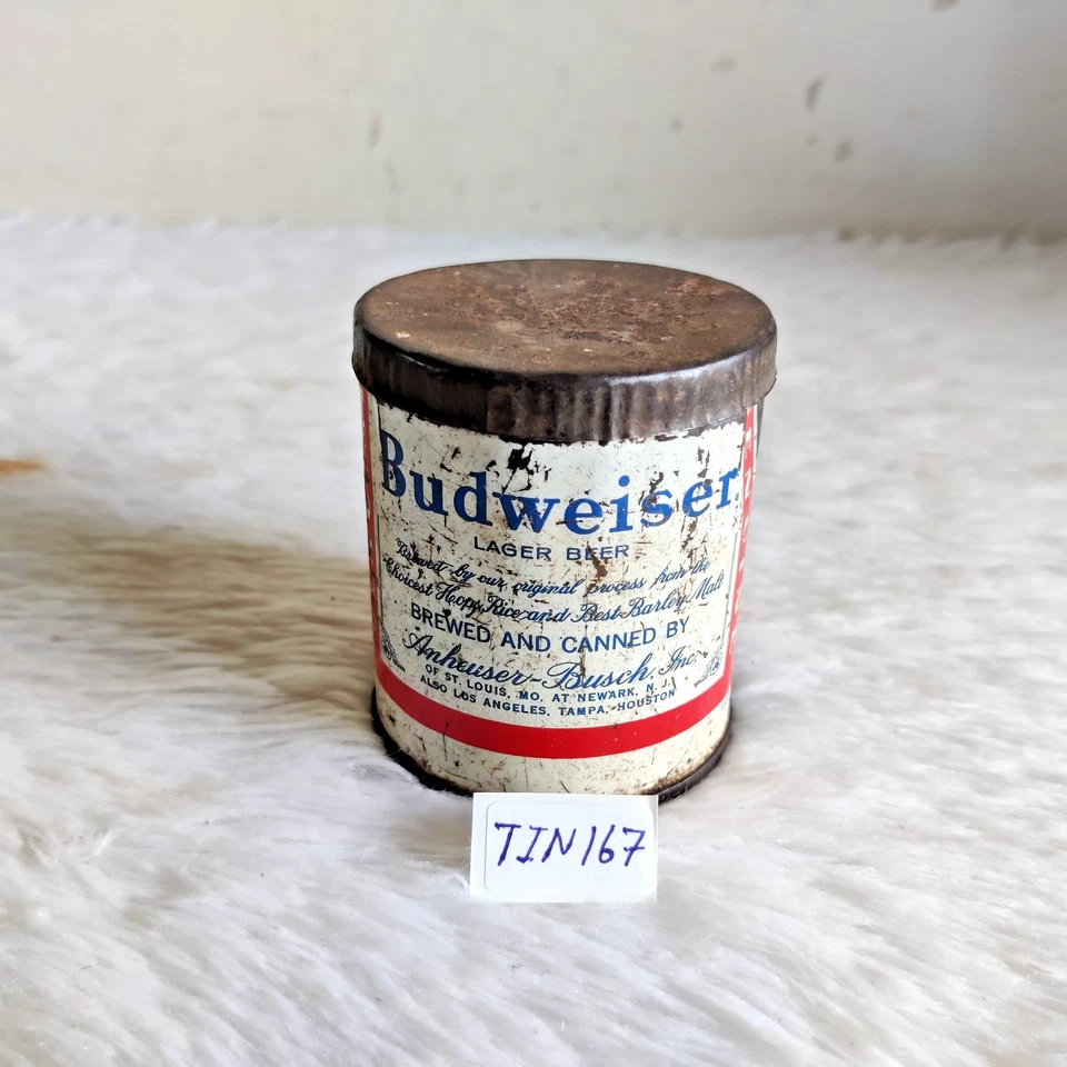 1940er Vintage Budweiser Lager Bier Werbe Blechdose Box Alte Bar Dekor TIN167 - Bild 1 von 4
