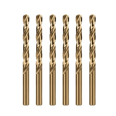 Metallbohrer Set 6-tlg, HSS M35 Cobalt, 5mm, Spiralbohrer, Stahl Holz Stahlbeton