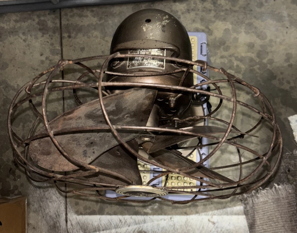 Emerson Electric St. Louis MO. Ventilador de mesa oscilante antiguo original años 40 Foto 4 de 4