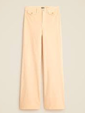 NWT J. CREW Petite Wide-Leg Trouser in Washed Velvet Peche Clair 32P