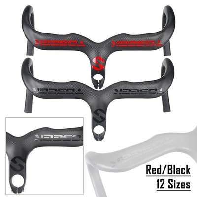 TOSEEK Carbonfaser-Rennrad-Lenker Drop Integrierter Lenkervorbau 400/420/440 mm