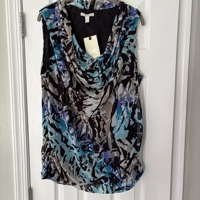 DANA BUCHMAN Multicolor Print Sleeveless Scoop Neck Top Size XL Lined