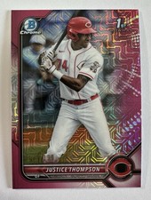 2022 Bowman Chrome - Justice Thompson #BCP-59 1st Pink Mojo refractor 175/199